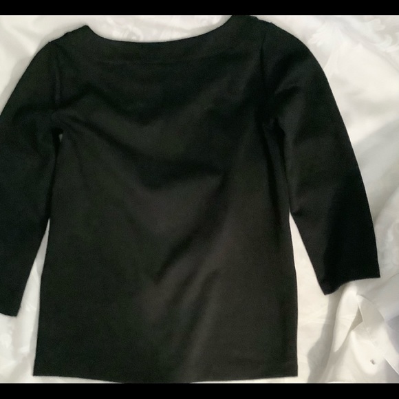 Ann Taylor Boat Neck Black Ponte Knit Top with Side Zippers XS - Picture 5 of 11